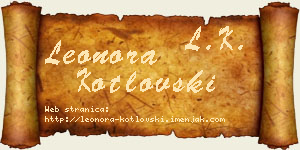 Leonora Kotlovski vizit kartica